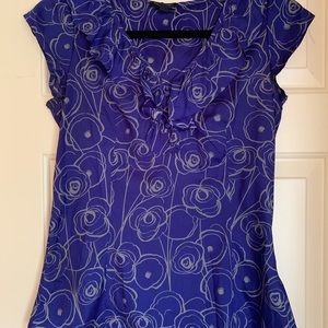 Blue with flowers blouse